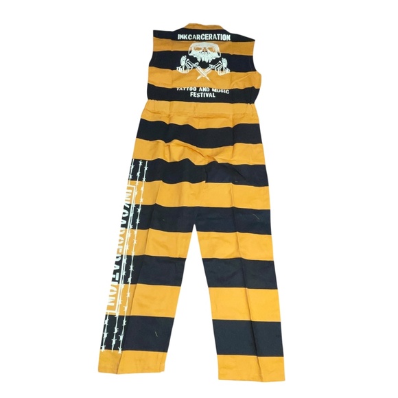 Inkcarceration Music & Tattoo Festival Concert Jail Jumpsuit Halloween Costume S - Picture 1 of 16